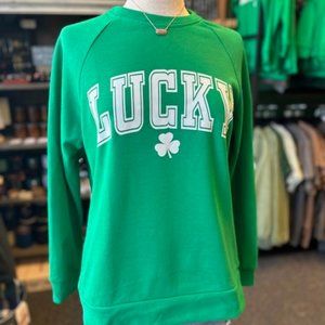 NWT St Patrick's LUCKY Print Sweatshirt